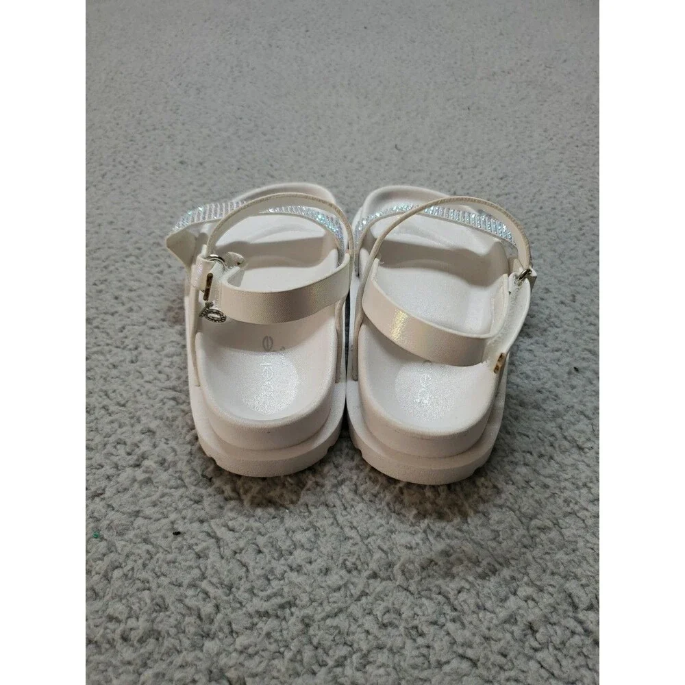 bebe Girls' Sandals - Cute and Sparkly White Girls' Summer Size 10